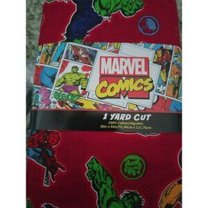 Marvel Comics 1 Yard Precut - HEROES FURY Cherry Print 100% Cotton Quilt Fabric